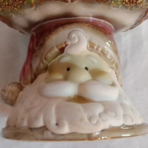 VINTAGE Ceramic Cookie Candy dish Santa Christmas Decor Collectible - Picture 7 of 8